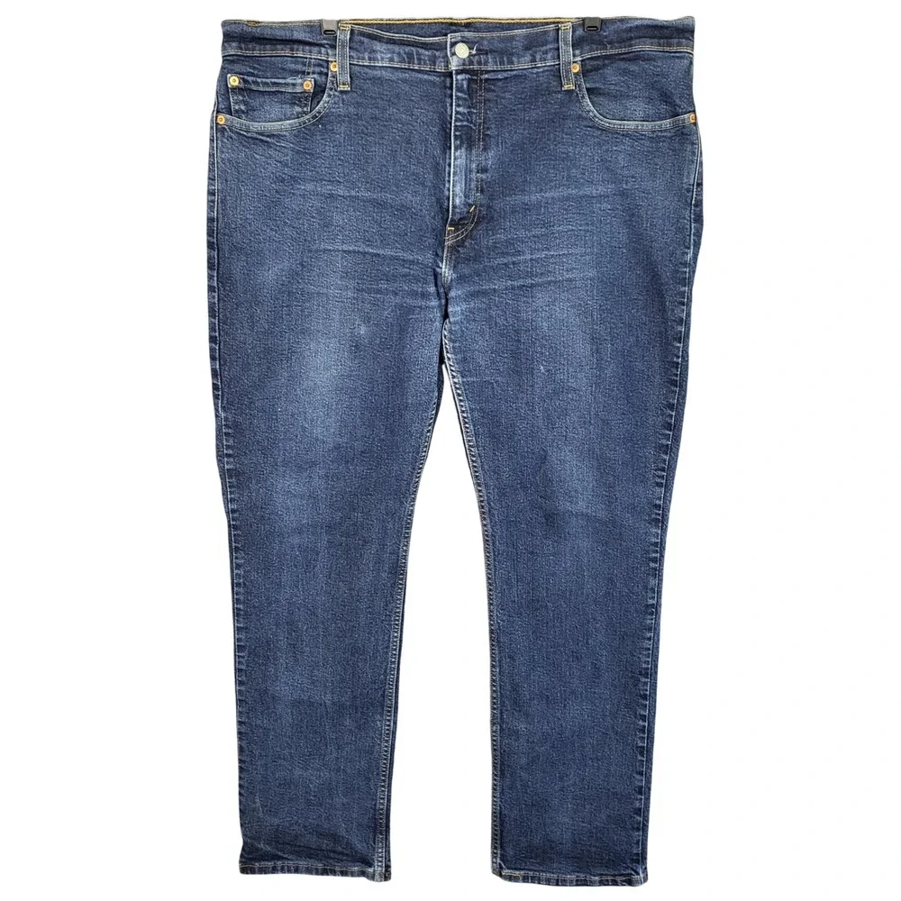Levi Strauss Mens 514‎ Jeans W40 L32 Straight Fit Dark Wash Cotton Blend Read*